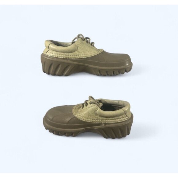 Crocs Axel Islander Lace Up Shoes Unisex Mens 6 Womens 7 Tan Leather Duck Boot